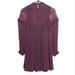 Free People Dresses | Free People Purple Embroidered Lace Long Sleeve Mini Dress Size 0 | Color: Purple | Size: 0