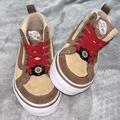 Vans Shoes | Kids Vans Brown/Tan/Red Canvas High Tops Size 11.5 | Color: Brown/Red/Tan | Size: 11.5