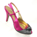 J. Crew Shoes | J Crew Martine Satin Peep Toe Slingback Womens Size 7 | Color: Gray/Pink | Size: 7