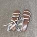 American Eagle Outfitters Shoes | American Eagle Cream And Tan Sandals Size 9 | Color: Tan | Size: 9