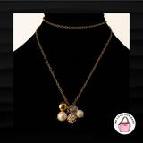 J. Crew Jewelry | J Crew Gold Crystal Pearl Disco Ball Charm Cluster 32" Long Chain Necklace | Color: Gold | Size: Os