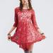 Free People Dresses | Free People Floral Mesh Lace Dress | Color: Red | Size: 2