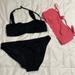 J. Crew Swim | J. Crew Black Bandeau Swimsuit | Color: Black/Pink | Size: L