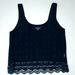 American Eagle Outfitters Tops | American Eagle Tank Crop Top Shirt Girls Women’s Black Size Medium Classy | Color: Black | Size: M