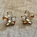 J. Crew Jewelry | Jcrew Sparkly Rhinestone Cluster Gold Tone Statement Stud Earrings | Color: Cream/Gold | Size: Os