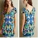 Anthropologie Dresses | Anthropologie Maeve Folksong V-Neck Shift Dress Size Xs Petite Birds Floral | Color: Blue | Size: Xsp