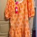 Lilly Pulitzer Dresses | Lilly Pulitzer Floral Flounce Dress | Color: Orange/White | Size: S
