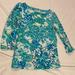 Lilly Pulitzer Tops | Lilly Pulitzer Beautiful 3/4 Sleeve Top | Color: Blue/White | Size: Xs
