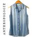 Anthropologie Tops | Anthropologie Beachlunchlounge Stripe Ombre Faded Sleeveless Chambray Peplum Top | Color: Blue/White | Size: S