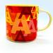 Anthropologie Dining | Anthropologie Lottie Monogram Initial "A" Coffee Mug Cup Tea Orange Yellow Red | Color: Red/Yellow | Size: Os