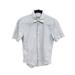 Burberry Tops | Burberry Womens Button Down Shirt White Windowpane Short Sleeve Collar Cotton Xs | Color: White | Size: Xs