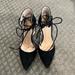 Jessica Simpson Shoes | Jessica Simpson: Faux Black Suede Closed Toe Stiletto Heel - Size 7.5 | Color: Black | Size: 7.5