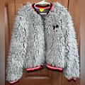 Disney Jackets & Coats | Disney Mickey Mouse Gray Faux Fur Zip Up Jacket | Color: Gray | Size: 8g