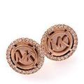 Michael Kors Jewelry | Michael Kors Rose Goldtone Rhinestone Stud Earrings 1/2 In. Long | Color: Gold | Size: Os