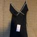 Zara Dresses | Black Zara Knit Dress With Silver Criss Cross Chain In Back | Color: Black/Silver | Size: S