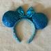 Disney Accessories | Disney Blue Diamond Bow Sequin Minnie Ears Headband | Color: Blue | Size: Os