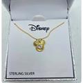 Disney Jewelry | Disney Two-Tone 18k Sterling Silver Cz Mickey Mouse 18" Heart Pendant | Color: Silver | Size: Os