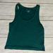 American Eagle Outfitters Tops | American Eagle Outfitters Tank Top Green Super Soft Material Size Xl | Color: Green/Tan | Size: Xl