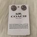 Coach Jewelry | Coach Signature Halo Crystal Stud Earrings In Silver/Blue Multi | Color: Blue/Silver | Size: Os