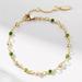 Anthropologie Jewelry | Anthropologie Stone Link Bracelet - Nwt - Green | Color: Gold/Green | Size: Os