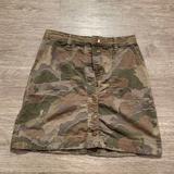 Anthropologie Skirts | Anthropologie Skirt Womens Size 8 Camo Utility Mini Skirt Button Fly Casual | Color: Green | Size: S