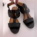 Nine West Shoes | Nine West Black Sandals Slight Wedge Heel Size 7.5 | Color: Black | Size: 7.5