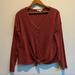 American Eagle Outfitters Sweaters | American Eagle Ribbed Button Up V-Neck Front Tie Sweater Top Size Xs | Color: Brown/Orange | Size: Xs