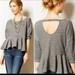 Anthropologie Tops | Anthropologie Saturday Sunday 3/4 Sleeve Gray Peplum Top Size Small In Euc | Color: Gray | Size: S