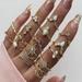 Anthropologie Jewelry | 2/$10 New! Boho 17 Piece Bohemian Ring Set Midi Crystal Boho Cute Snake | Color: Gold/Red/Silver | Size: Os