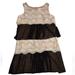 Jessica Simpson Dresses | Jessica Simpson Black/Caramel Tiered Sheath Dress | Color: Black/Cream | Size: 14
