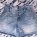 American Eagle Outfitters Shorts | Blue Jean American Eagle High-Waisted Button Up Shorts Size 6 | Color: Blue | Size: 6