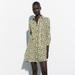 Zara Dresses | Geographic Print Linen Shirt Dress Brand New | Color: Green/White | Size: M