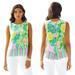 Lilly Pulitzer Tops | Lilly Pulitzer Iona Shell Hibiscus Stroll Silk Tank Top Gold Buttons Size M | Color: Gold/Tan | Size: M