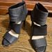 Jessica Simpson Shoes | Jessica Simpson Size 8.5 Open Toe Heels. | Color: Black/Gray | Size: 8.5