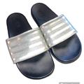 Adidas Shoes | Adidas Silver Glitter Slides/Sandals | Color: Black/Silver | Size: 8