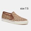 Coach Shoes | Coach Signature Monogram Slip On Skate Sneaker C8958 | Color: Tan | Size: 7.5