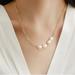 Free People Jewelry | Free People Pearl Half Paperclip Chain Necklace | Color: Gold/White | Size: Os