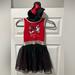 Disney Dresses | Girls Disney Minnie Mouse Tulle Dress With Sequins Bow And Hood Ears Size 6-6x | Color: Black/Red | Size: 6g