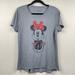 Disney Tops | Disney Gray Crew Neck Short Sleeve Minnie Mouse Tee Xl | Color: Gray/Red | Size: Xlj