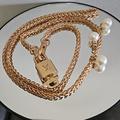 Louis Vuitton Other | Louis Vuitton Lock & Key W/40" Gold & Pearl Chain | Color: Gold | Size: Os