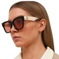 Gucci Accessories | Gucci Gg0998s 002 Sunglasses Black White Orange Square Women Gg 0998s | Color: Orange/White | Size: Os