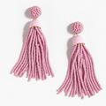 J. Crew Jewelry | J.Crew Baby Pink Beaded Tassel Earrings. | Color: Pink | Size: Os