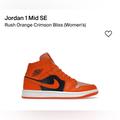 Nike Shoes | Brand New Jordan 1 Mid Se Rush Orange Crimson Bliss Shoes | Color: Black/Orange | Size: 7