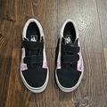 Vans Shoes | In Great Condition Girl's Size 2.5 Vans Withs Velcro Straps. | Color: Black/Pink | Size: 2.5g