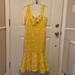 J. Crew Dresses | J. Crew Eyelet Canary Yellow Floral Midi Dress With Flounce Hem Size 4 Bow Ties | Color: White/Yellow | Size: 4