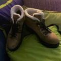 American Eagle Outfitters Shoes | Euc American Eagle Outfitters Fur Lined Lace Up Chunky Heel Boots - Size 9 | Color: Brown | Size: 9