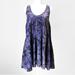 Free People Dresses | Free People Fairycore Romantic Fairy Fantasy Mini Tunic Dress Blue Floral Velvet | Color: Blue/Purple | Size: S