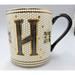 Anthropologie Dining | Anthropologie Mug Hexagon Tile Letter Initial H Black Gold White Mosaic Geometri | Color: Black | Size: Os