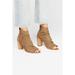 Free People Shoes | Free People Clearwater Heel Boots Tan Leather Peep Toe Booties Size 40 New | Color: Tan | Size: 40eu