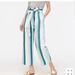 J. Crew Pants & Jumpsuits | J. Crew Paper Bag Linen Pant In Cabana Stripe Size 6 | Color: Green/White | Size: 6